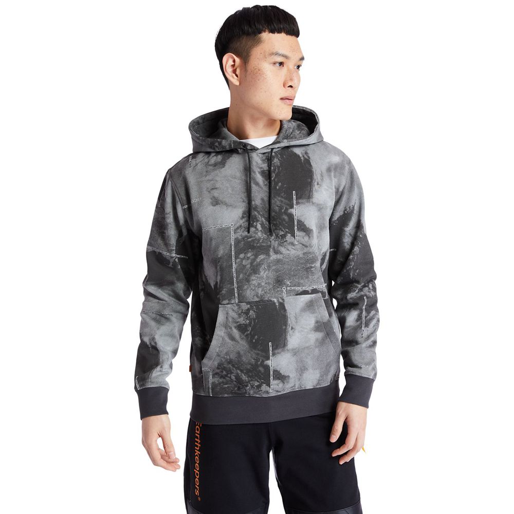 Moletom Masculino - Timberland Reflective Printed Pullover Hoodie - EHSTW1254 - Cinzentas Escuro